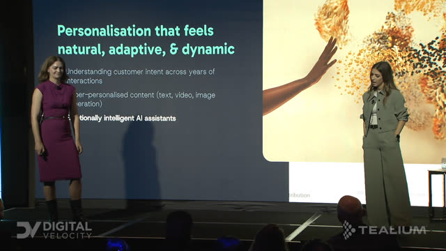 Mackenzie Knapp presenting on stage at Tealium Digital Velocity Sydney